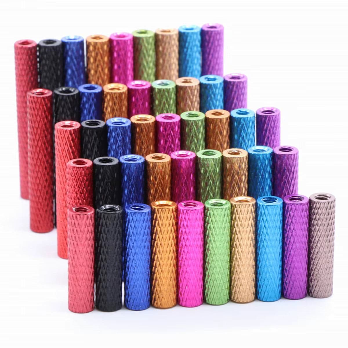 10pc M3 Knurled Standoffs Coloured Aluminium Pack for fpv drones 81