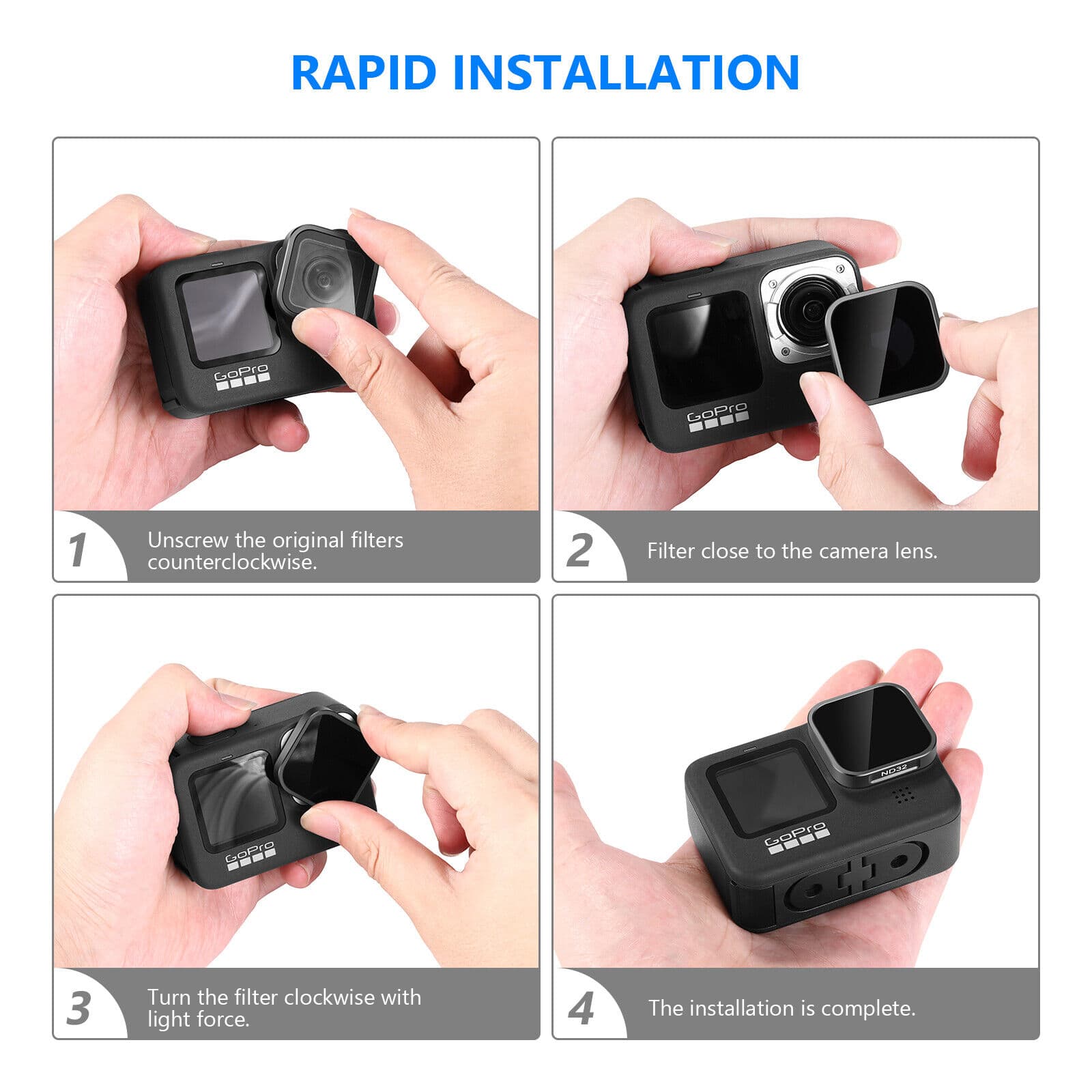 GoPro Twist on ND Filters and Lens Protector Kit for fpv drones 8
