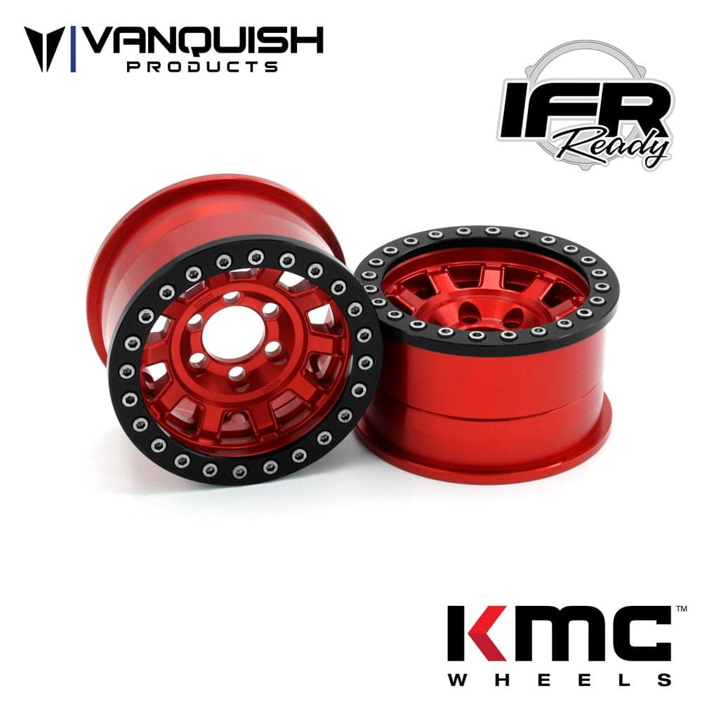 Vanquish VPS07783 KMC 1.9 KM236 Tank Red Wheels / Rims (4) Rock Cralwer for fpv drones 1