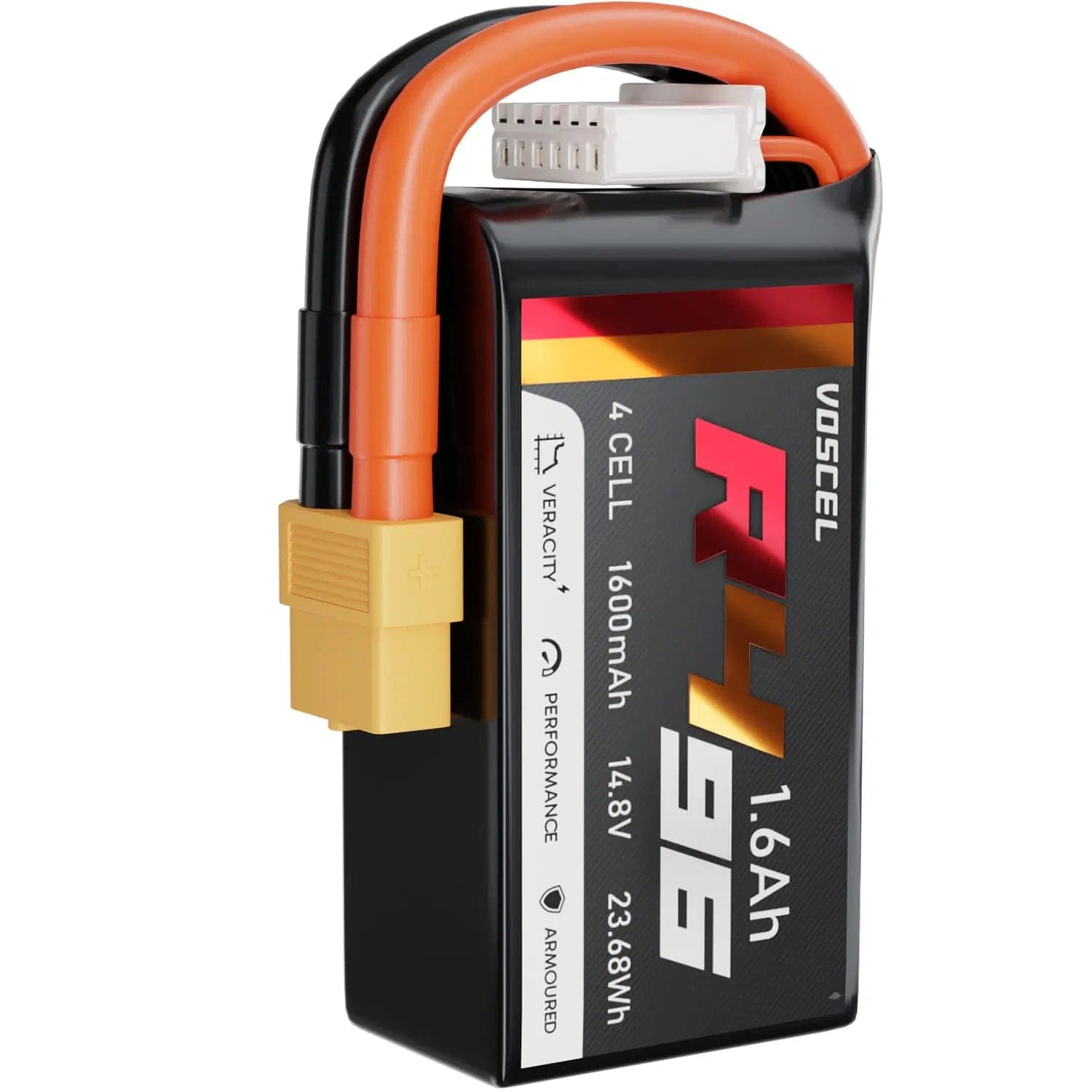 Voscel R496 1600mAh 4S 96C 14.8V 23.68Wh Battery with XT60 for fpv drones