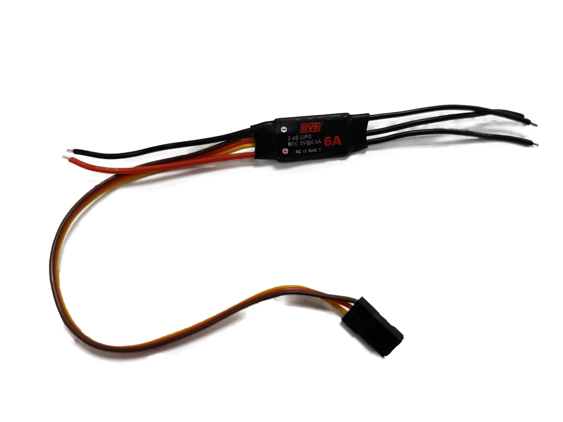 DYS 6A 2-4S Brushless ESC With 5V/0.5A BEC For RC fixed-wing Aircraft / Helicopter for fpv drones 1