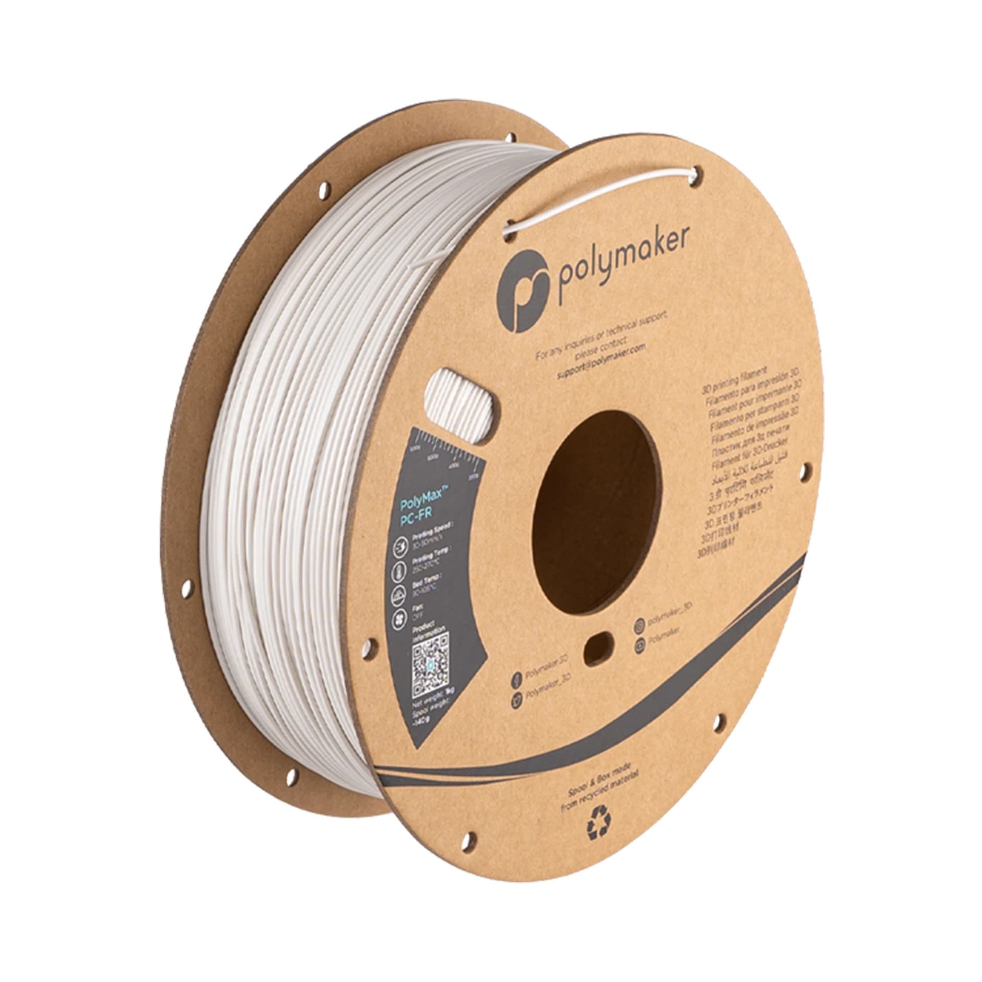 Polymaker PolyMax PC-FR Flame Retardant 1.75mm Filament 1kg for fpv drones 1