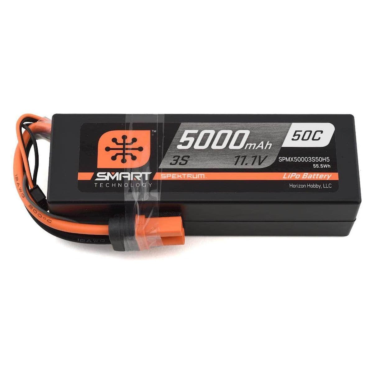 SPMX50003S50H5, Spektrum RC 3S Smart LiPo Hard Case 50C Battery Pack w/IC5 Connector (11.1V/5000mAh) for fpv drones 1