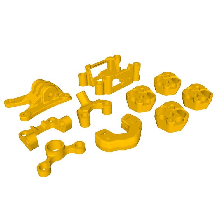 Foxeer Mega 5 3D print TPU set yellow for fpv drones