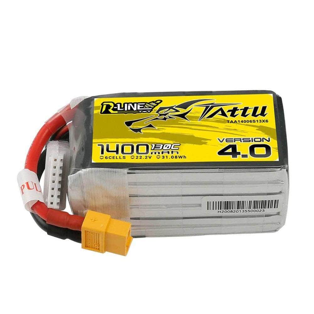 Tattu R-Line Version 4.0 22.2V 6S 1400mAh 130C LiPo Battery - XT60 for fpv drones 1
