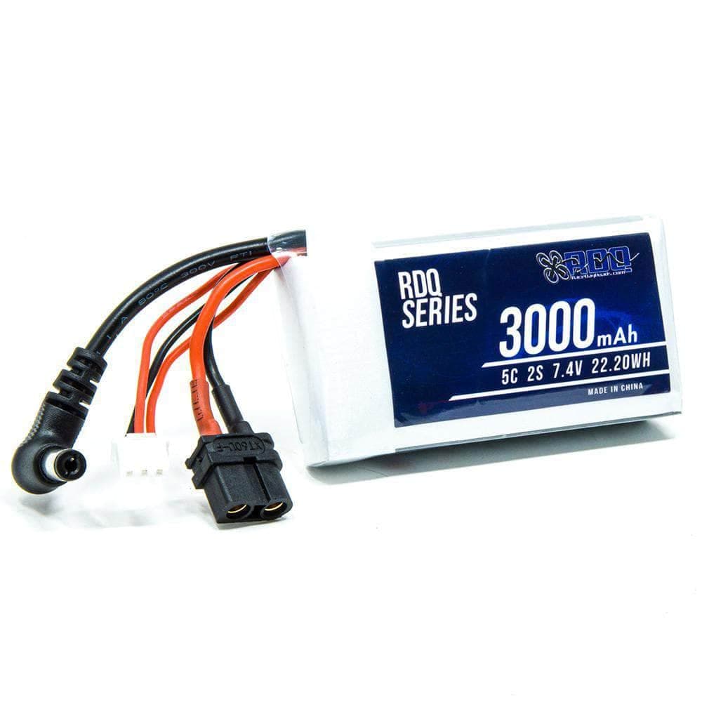 RDQ Series 7.4V 2S 3000mAh 5C FPV Goggle LiPo Battery w/ Charge Indicator - Barrel Jack & XT60 for fpv drones 1