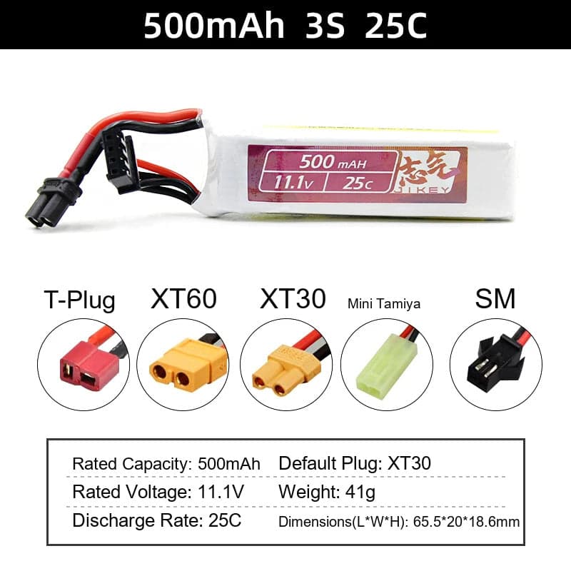 Water gun lithium battery 11.1V 7.4V high-rate 30C polymer launcher battery XT30 for fpv drones 13