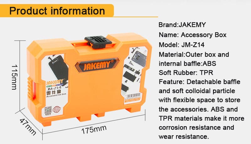 JAKEMY Compartment Tool Box JM-Z14 for fpv drones 6