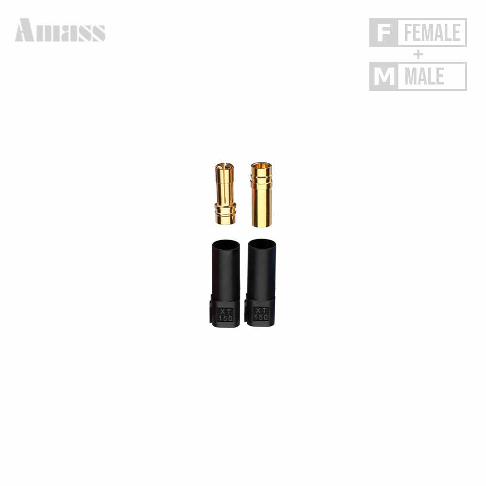 XT150 Connector (ZWART) - 1 SET (Female + Male) for fpv drones