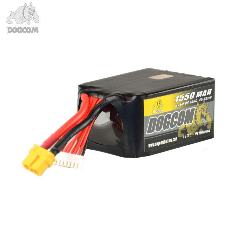 DOGCOM 1550mAh 150C 8S 29.6V LiPo Accu - XT60 for fpv drones 1