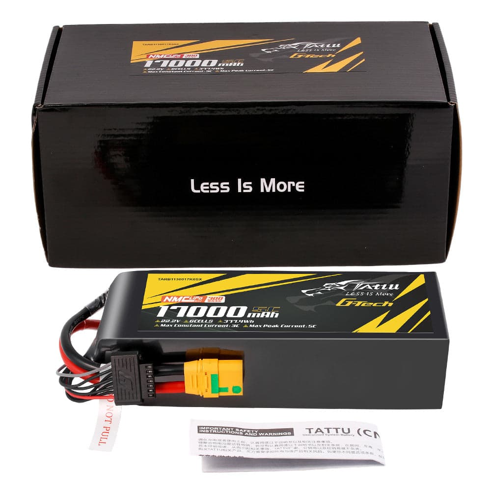 Tattu Semi-solid State 300Wh/kg 17000mAh 5C 22.2V 6S1P G-Tech Lipo Battery Pack with XT90S-F for fpv drones 4