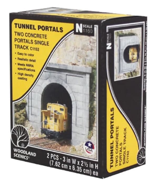 Woodland Scenics C1152  N Scale Concrete Single Track Tunnel Portal for fpv drones
