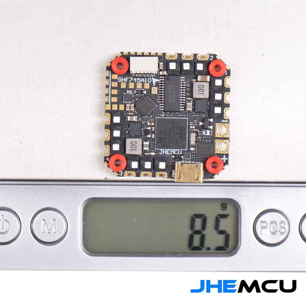 JHEMCU GHF745 HD AIO 40A F7 OSD Flight Controller and Built-In AM32 3-6S 4IN1 ESC - 25x25mm for fpv drones 4