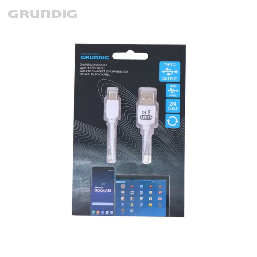 Grundig USB naar Micro USB Type C Sync- en Laadkabel - 200cm for fpv drones 1