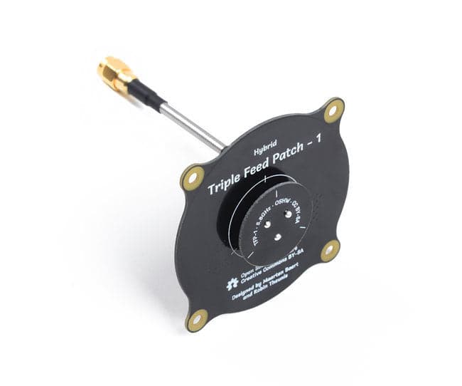 Triple Feed Patch antenna by Maarten Baert for fpv drones