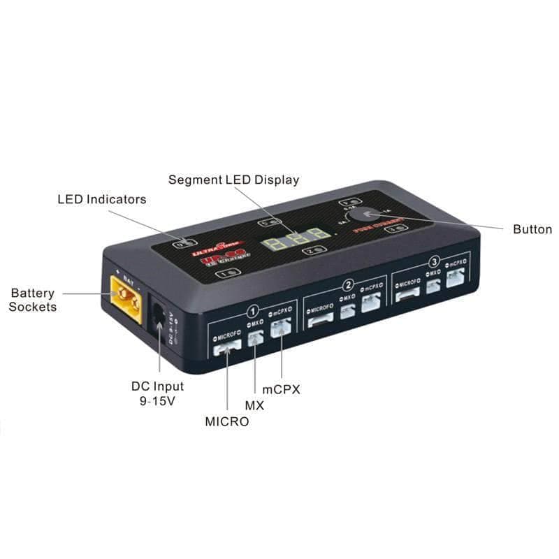 Ultra Power UP-S6 1S LiPo/LiHV 6 Channel DC Whoop Charger for fpv drones 4