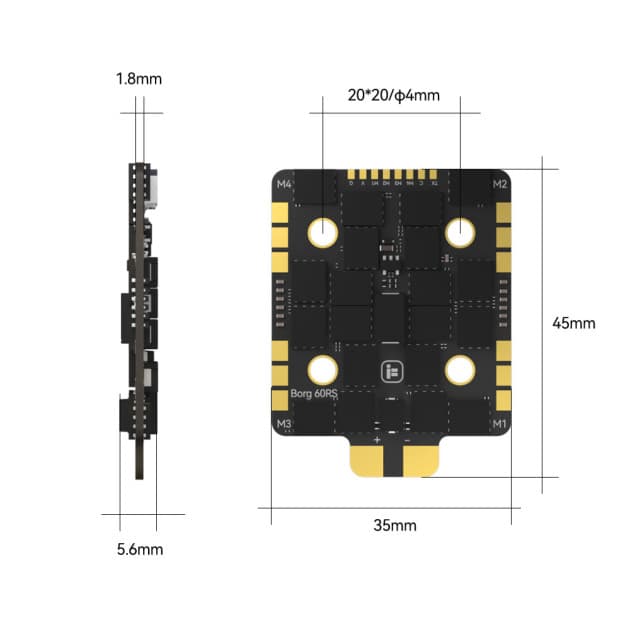 iFlight Borg 5S ELRS RX + 60RS BL32 stack for drones for fpv drones 5