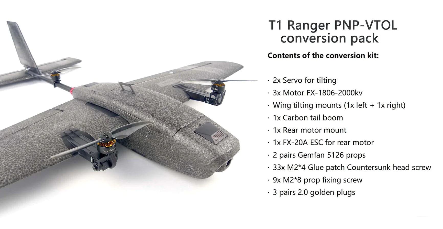 Hee Wing T1 VTOL Conversion Kit for fpv drones 5