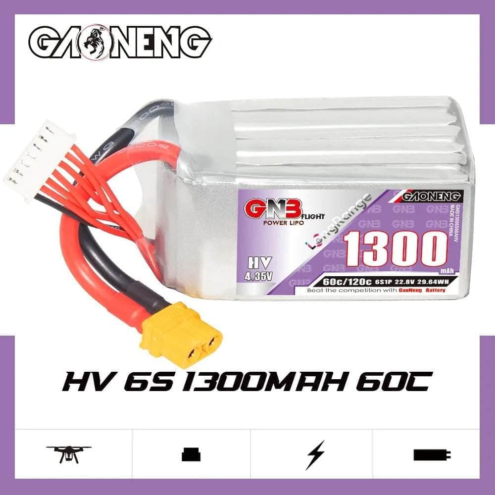 Gaoneng GNB 22.8V 6S 1300mAh 60C LiHV Battery - XT60 for fpv drones 2