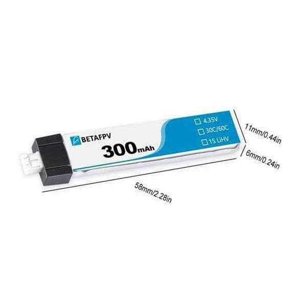BetaFPV 300mAh 1S 30C PH2 HV Lipo Battery (1pc) [DG] for fpv drones 2