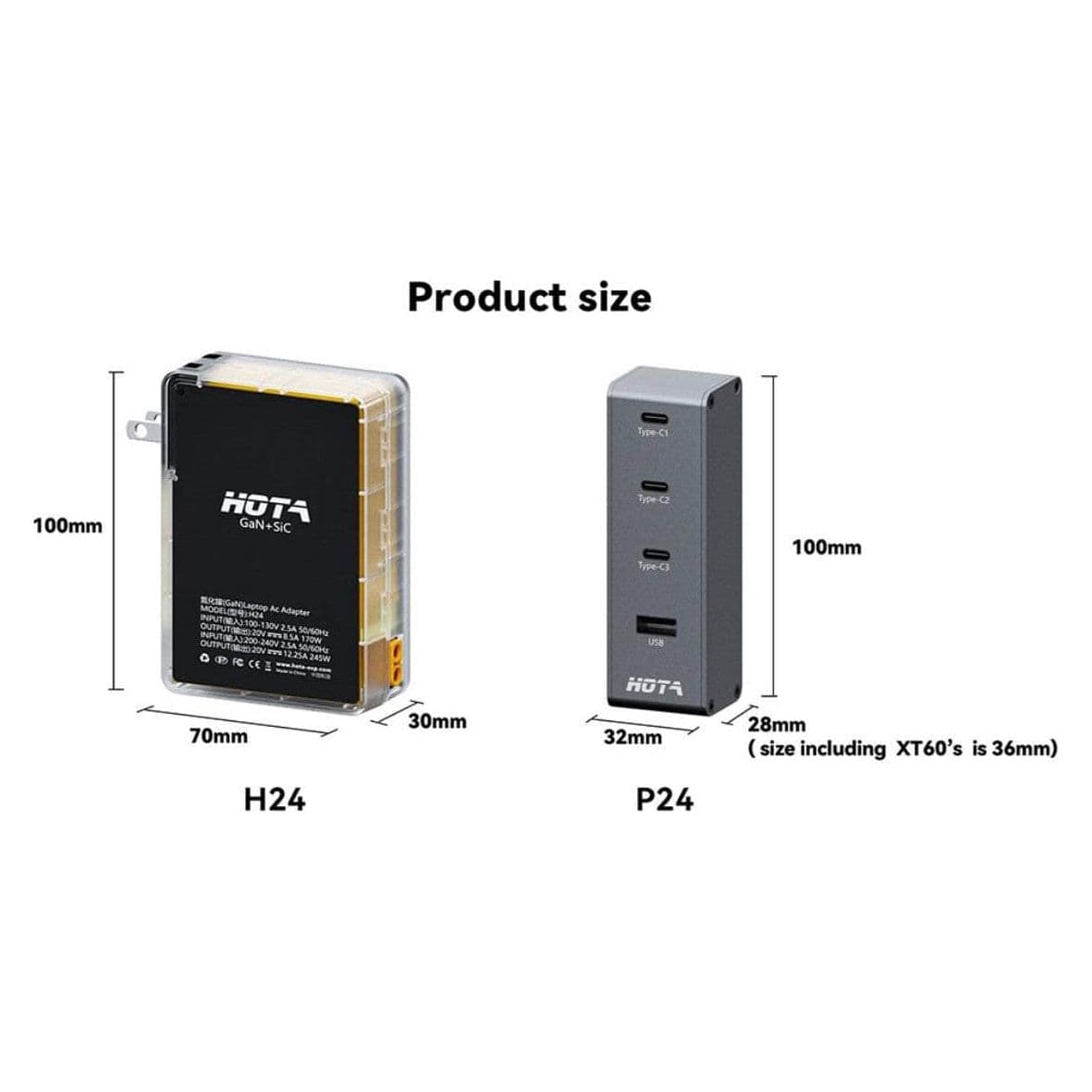HOTA P24 PD 248W USB Type-C Charger w/ 3-6S XT60 Input- Grey for fpv drones 6