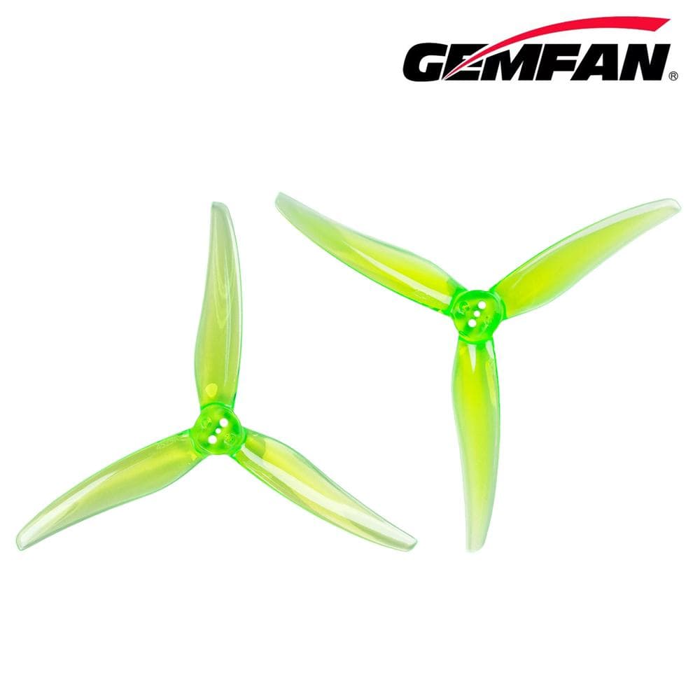 Gemfan Hurricane 4525 PC Tri-Blade 4.5" T-Mount 1.5mm Propeller (2CW+2CCW) - Choose Color for fpv drones 1