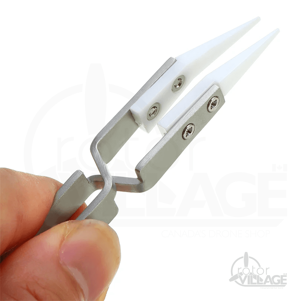 Cross-Locking Ceramic Tweezers (ESD Safe) for fpv drones