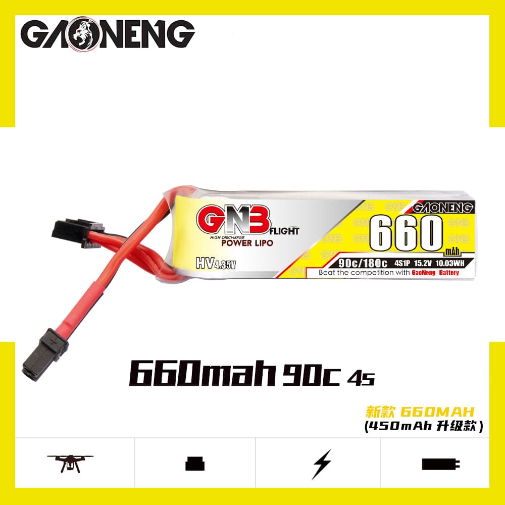 Gaoneng GNB 4S 660MAH 90C HV Li-Po Battery - XT30 for fpv drones 2