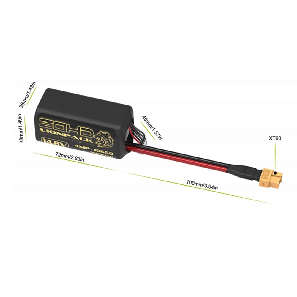 ZOHD Lionpack 18650 4S1P 3500mAh 14.8V Li-ion Battery - 1.5 for fpv drones 4