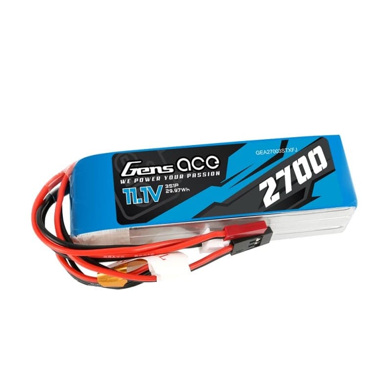 Gens ace 2700mAh 11.1V TX 3S1P Lipo Battery pack with Futaba/JST-XHR/JST-SYP for fpv drones 1