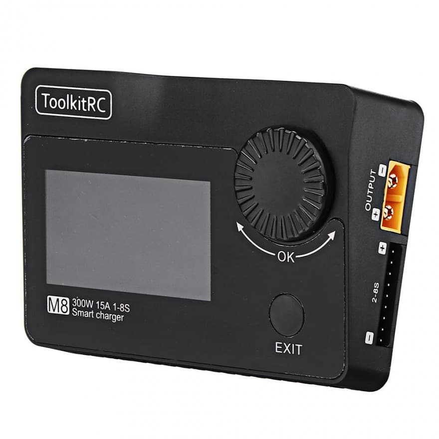 ToolkitRC M8 300W 15A LiPo Battery Charger and Servo Tester (Pick Your Color) for fpv drones 1