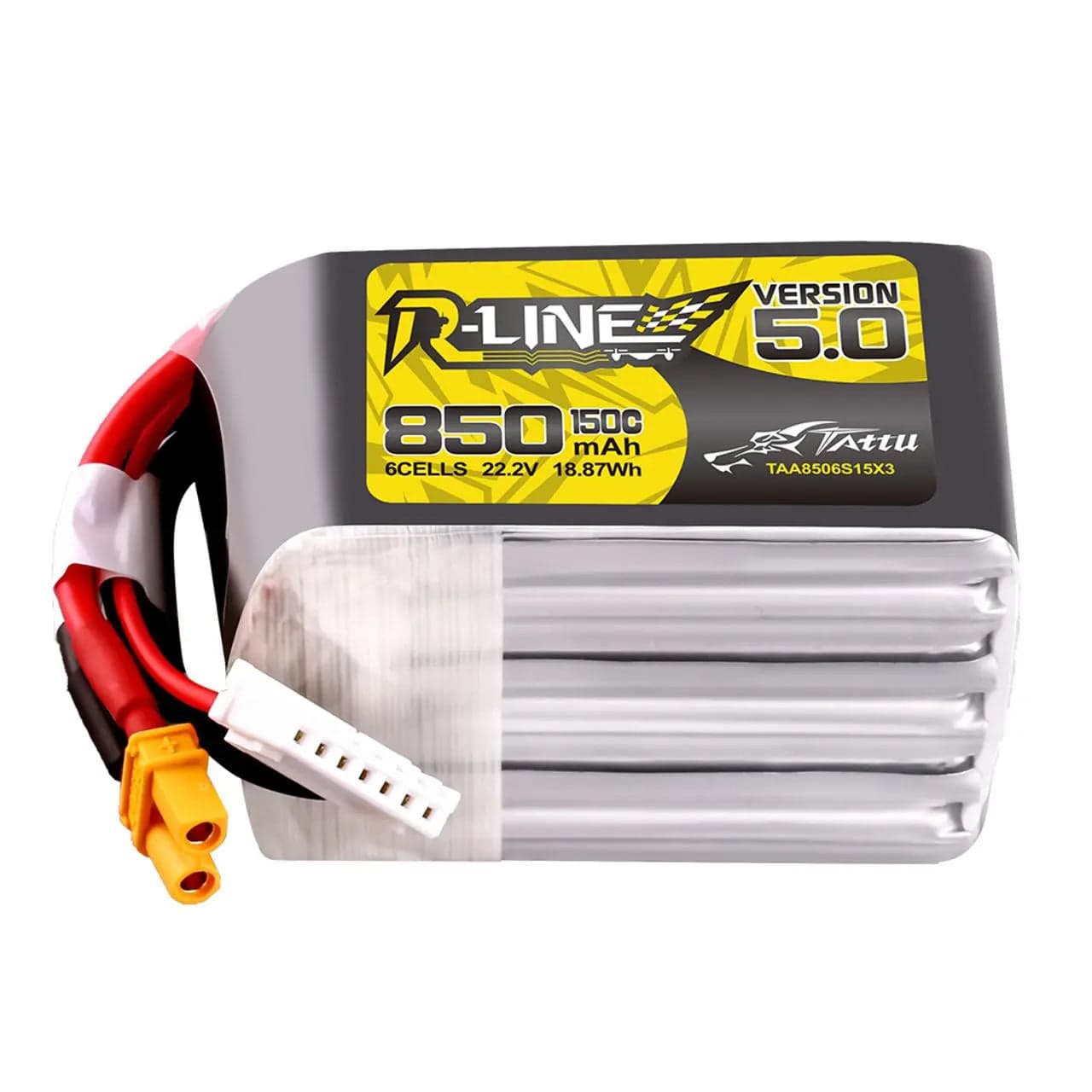 Tattu R-Line Version 5.0 850mAh 6S 22.2V 150C Lipo Battery Pack With XT30U-F Plug for fpv drones 3