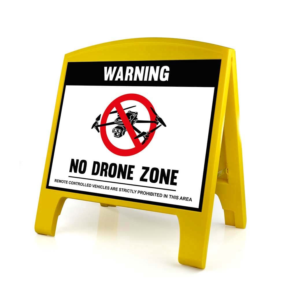 Warning Sign - Large - No Drone Zone - English for fpv drones 1