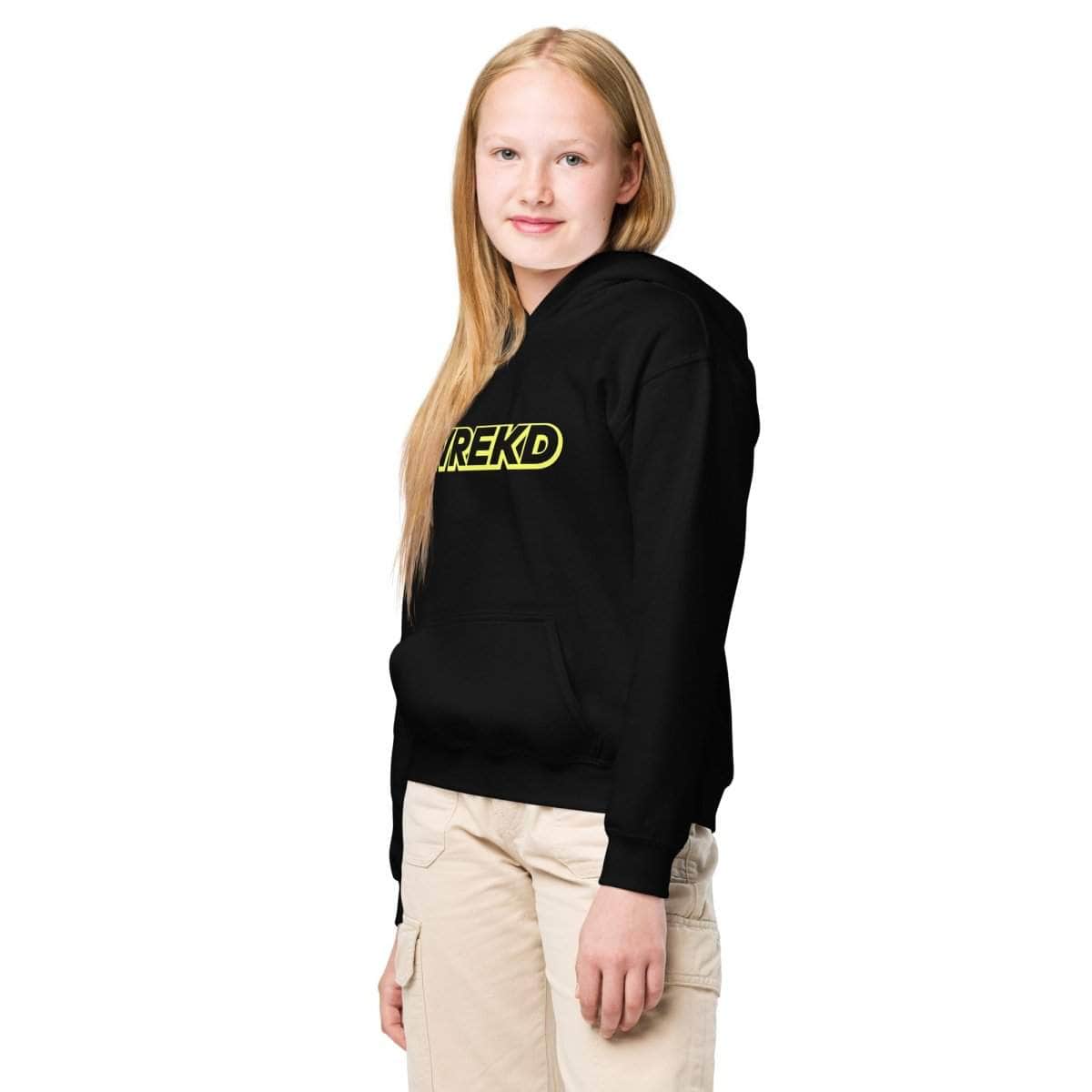 WREKD Yellow on Black Youth Heavy Blend Logo Hoodie for fpv drones 1