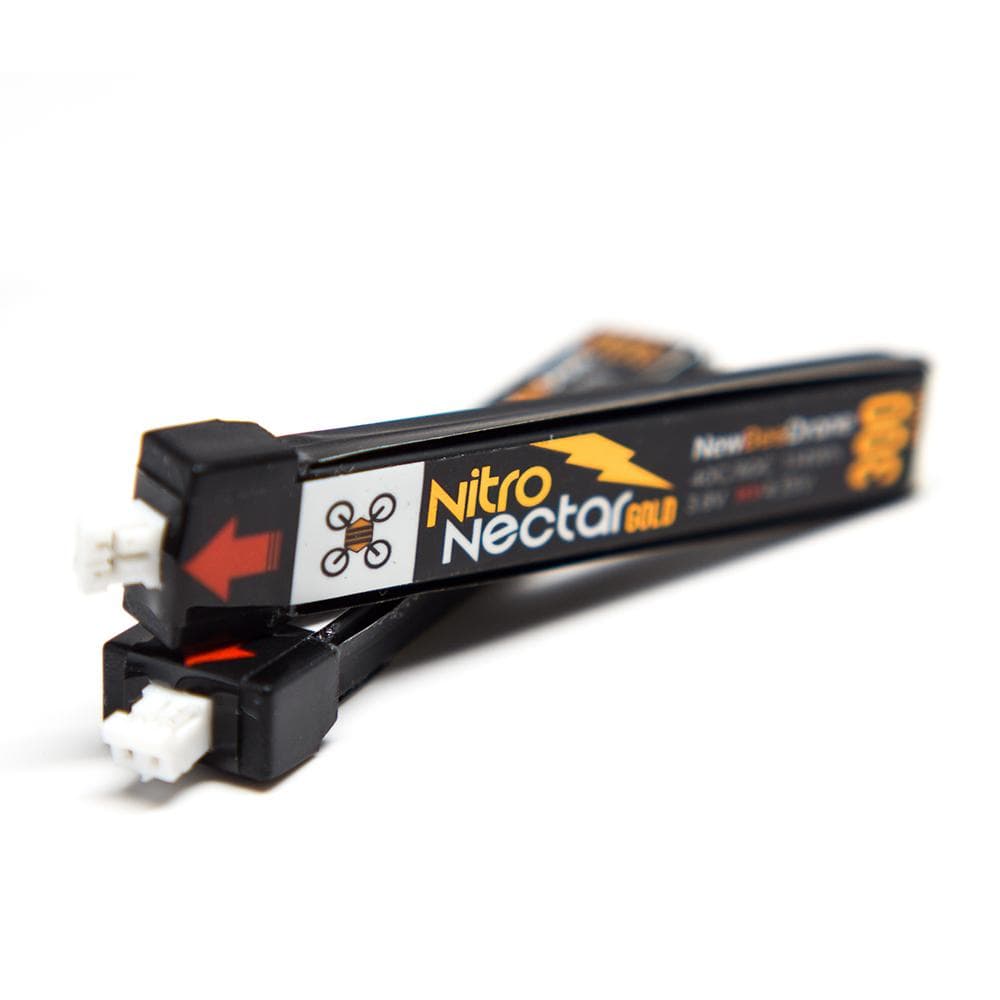 NewBeeDrone Nitro Nectar Gold 3.8V 1S 300mAh 40/80C LiHV Whoop/Micro Battery - Choose Version for fpv drones