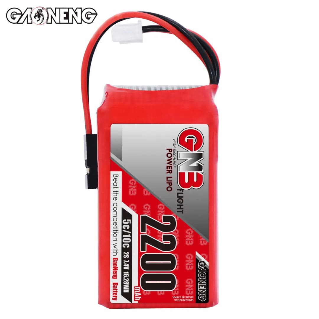 GAONENG GNB 2S 7.4V 2200mAh 5C LiPo Battery JR Plug for RX TX [DG] for fpv drones 4