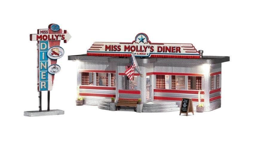 Woodland BR4956 N scale Miss Molly's Diner for fpv drones