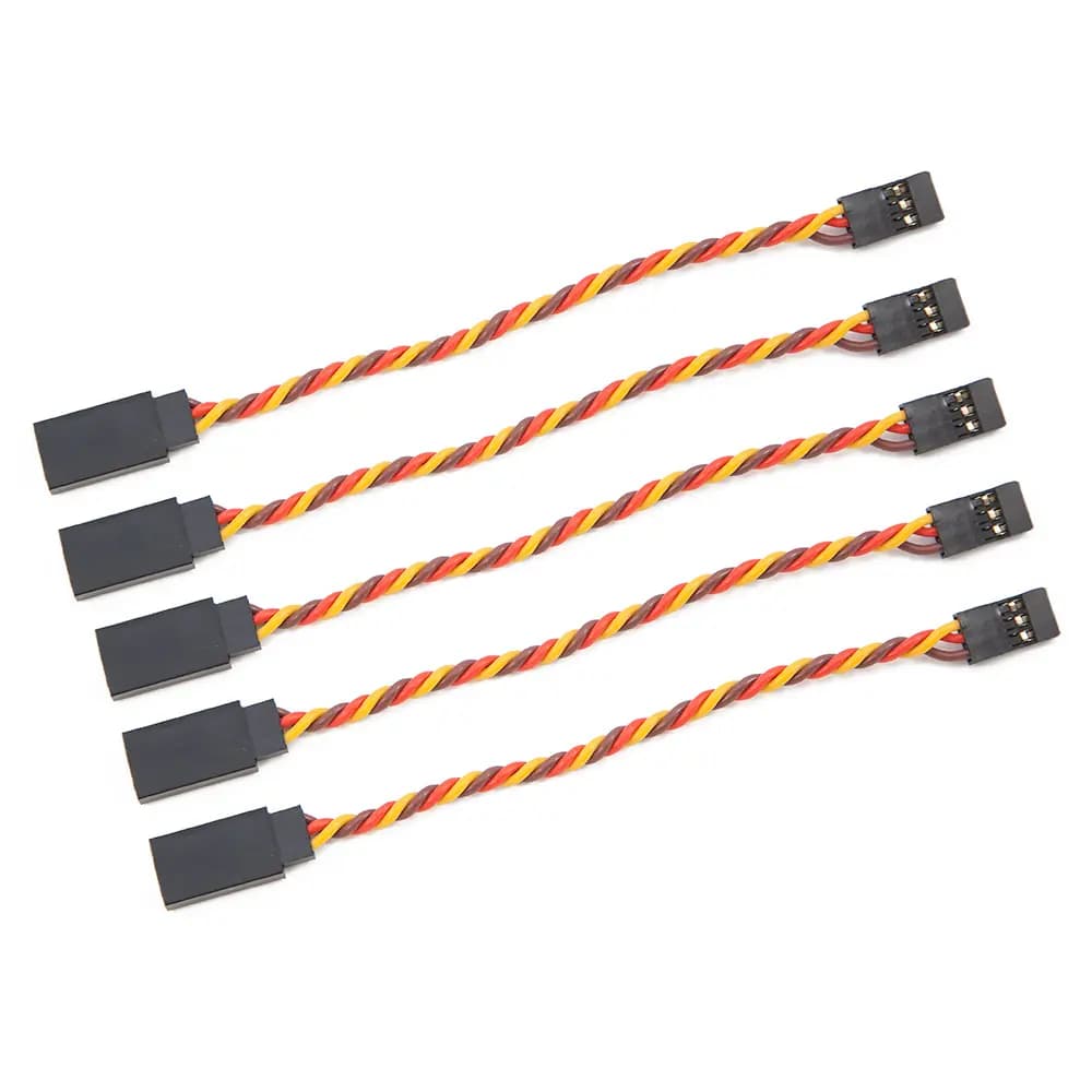 Male to Female Servo Extension Cable Twisted 22AWG - JR Style (5 pcs) - 30cm  for fpv drones 2