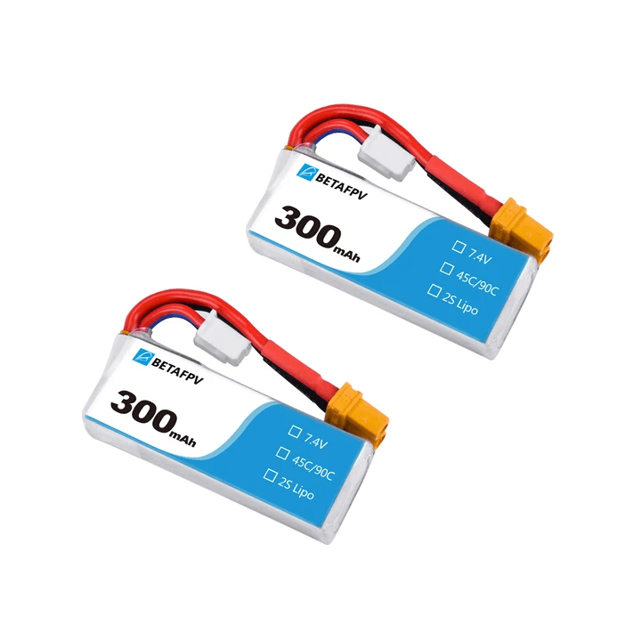 BetaFPV 300mAh 2S 45C Lipo Battery (2PCS) for fpv drones