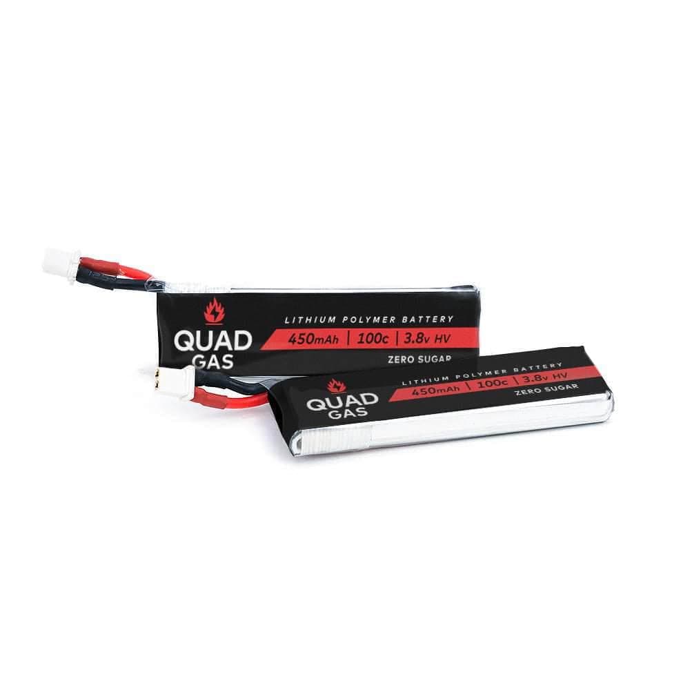 Quad Gas 1S 450mAh 100C Battery for Micro/Whoops (5pc) - Choose Connector for fpv drones 3