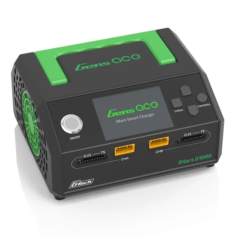 Gens ace iMars D1000 Smart Charger | Dual Channel | AC 1000W | G-Tech for fpv drones 1