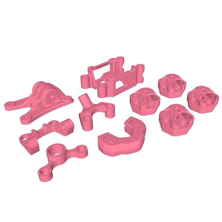 Foxeer Mega 5 3D print TPU set light pink for fpv drones