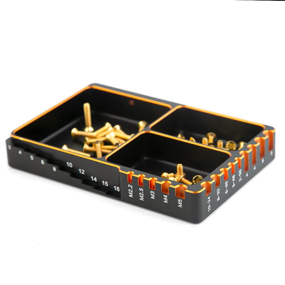 CNC Screw Tray Black &Gold Aluminum Magnet Screw Tray Storage Plate for RC Aircraft Automotive Boat Repair Tools for fpv drones 4