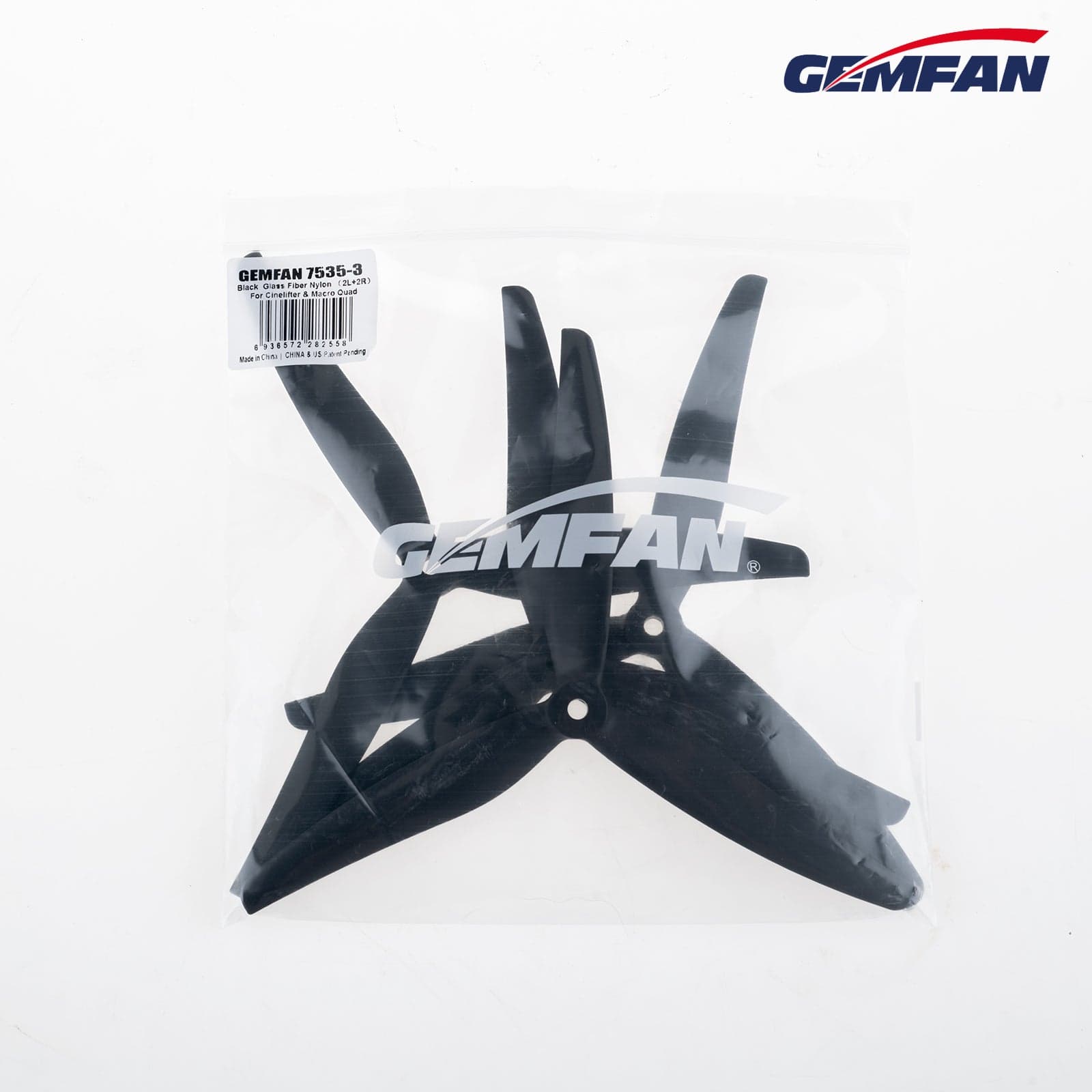 Gemfan Cinelifter 7.5" 7535 7.5x3.5x3 Tri-Blade Glass Fiber Nylon Propellers - 2CW+2CCW for fpv drones 3