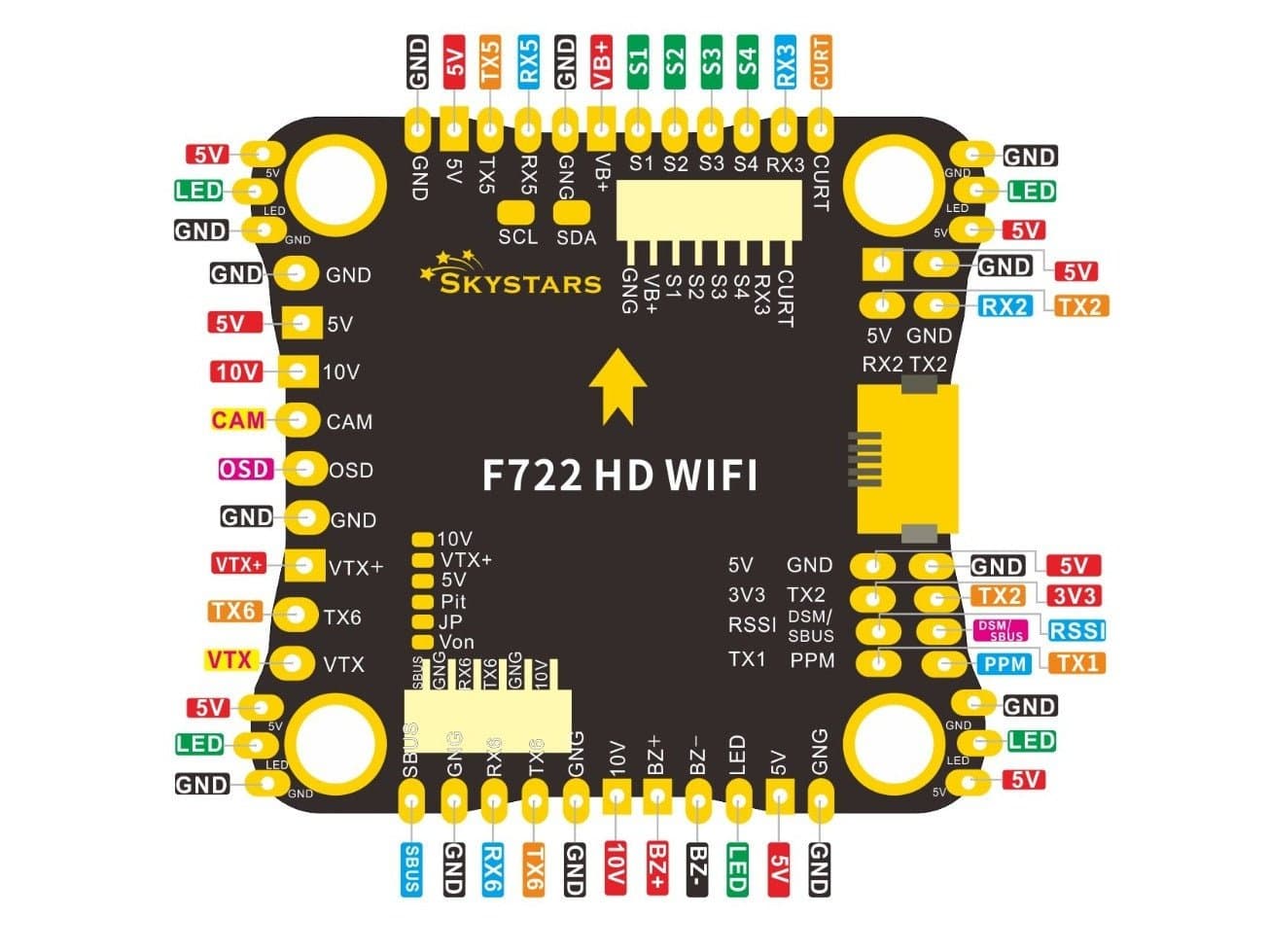 Skystars RC F722HDII Flight Controller w/WiFi for fpv drones 2