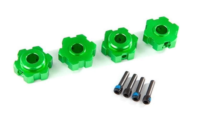 Traxxas 8956G Wheel Hubs Hex Aluminum (Green-anodized) (4) Screw Pins (4) Maxx for fpv drones