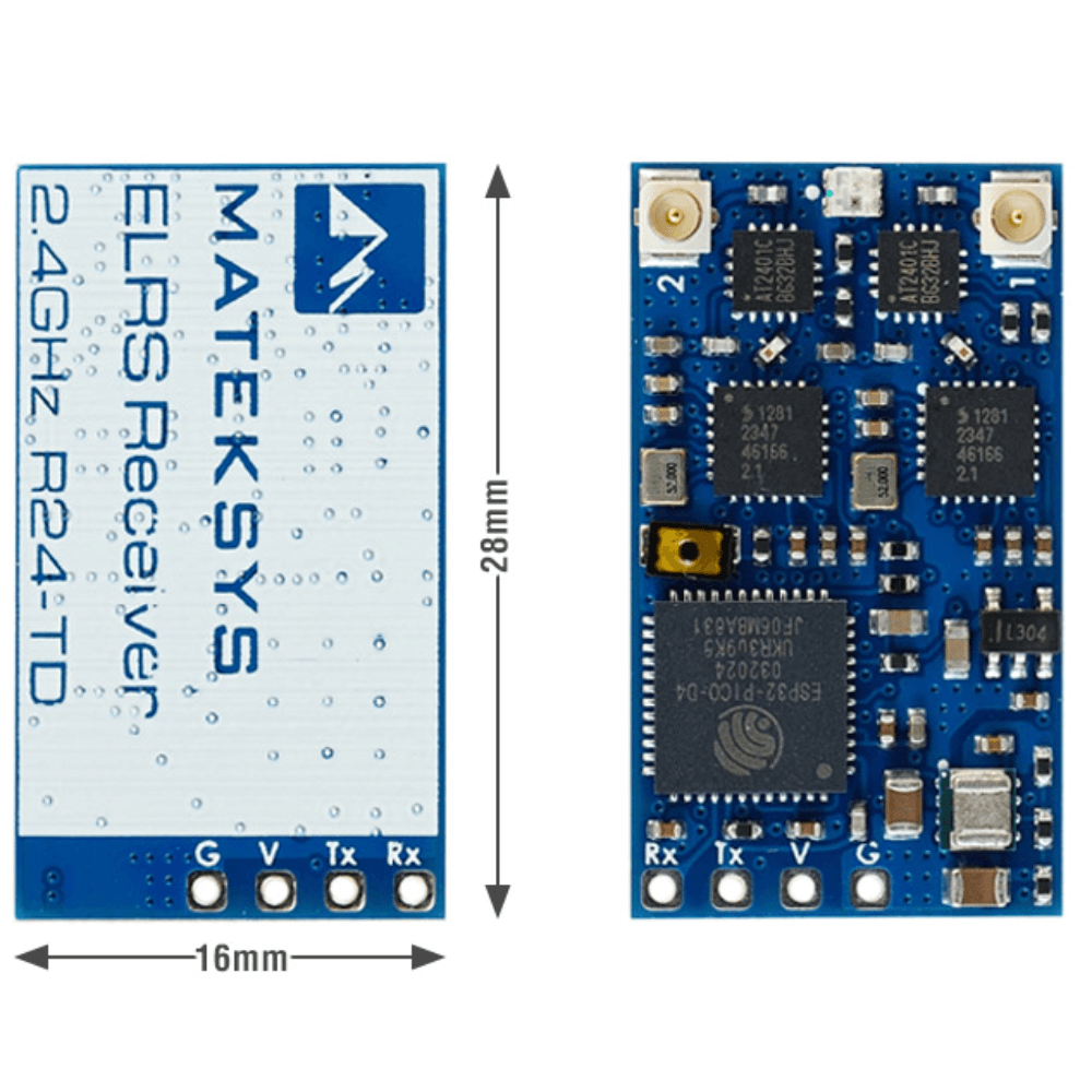 MATEK ELRS-R24-TD ExpressLRS 2.4GHZ True Diversity Receiver for fpv drones