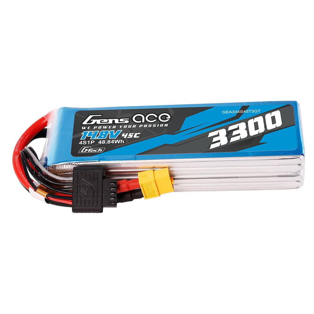 Gens ace 3300mAh 4S 45C 14.8V G-tech Lipo Battery Pack with XT60 Plug