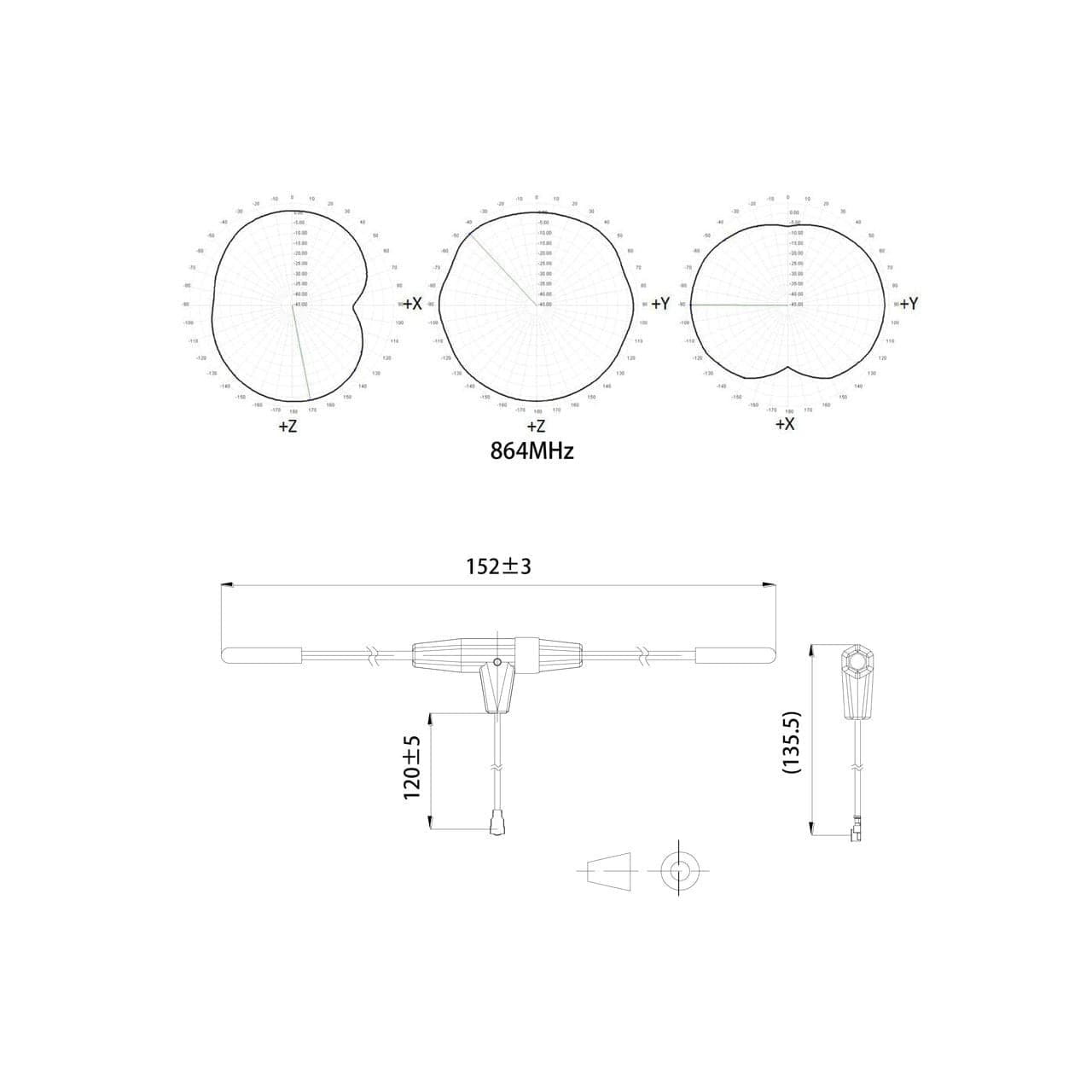 FrSky 868MHz Ipex4 Dipole T Antenna for R9 Mini / R9 MM Receiver for fpv drones 3