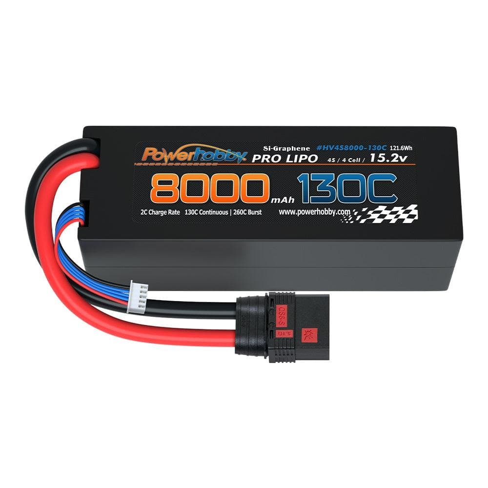 Powerhobby 4s 15.2V 8000MAH 130C HV + GRAPHENE Lipo Battery QS8 Plug Hard Case for fpv drones 2